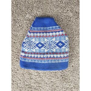 Vintage Wool Smiley Winter‎ Knit Wool Fair Isle Nordic Snowflake Hat Kids Youth